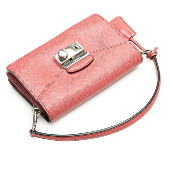 PRADA Pink Leather Saffiano Shoulder Bag - Picture 5 of 11